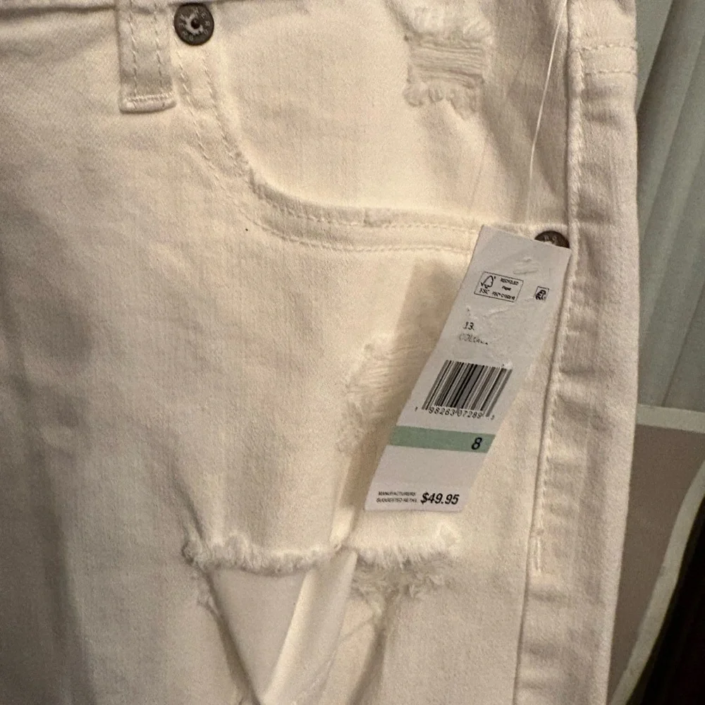 Aeropostale White Distressed High-Rise Jean Shorts